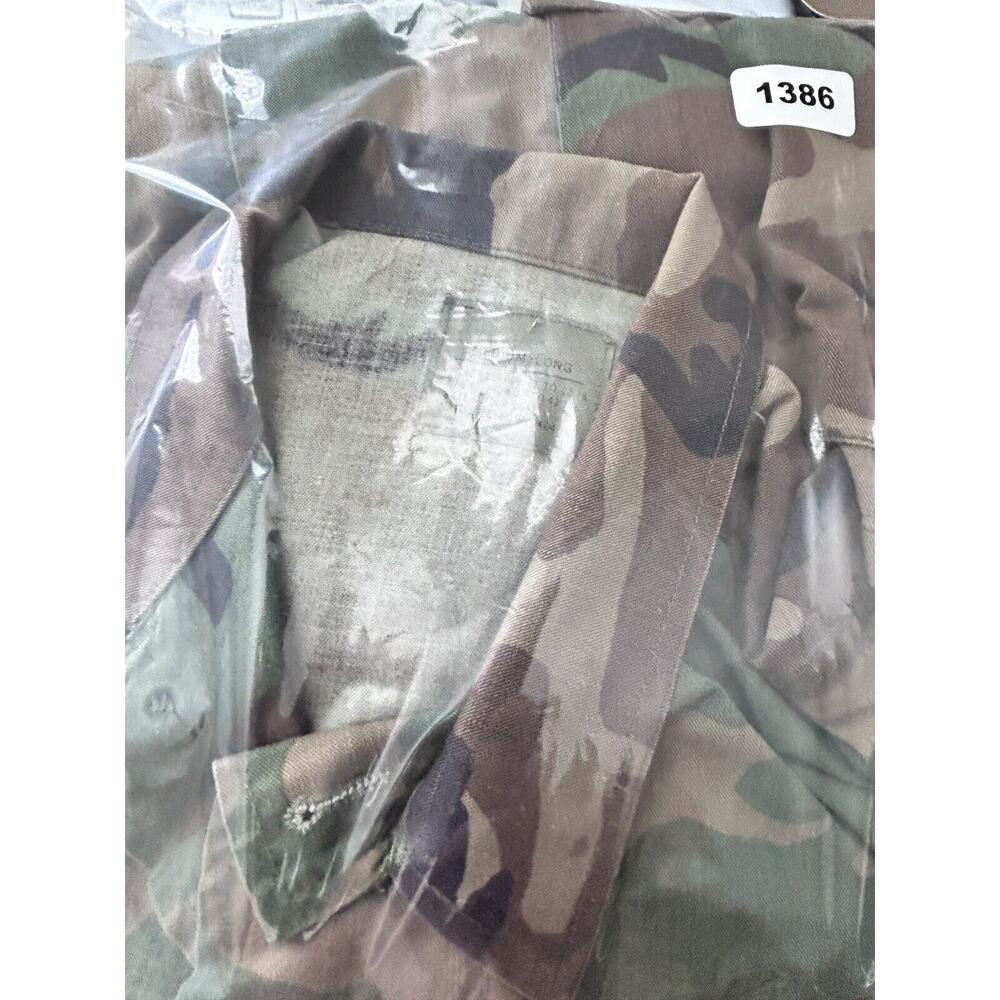 US Military Jacket Men Medium Coat Camo Woodland Hot Weather BDU Patches - Picture 14 of 14